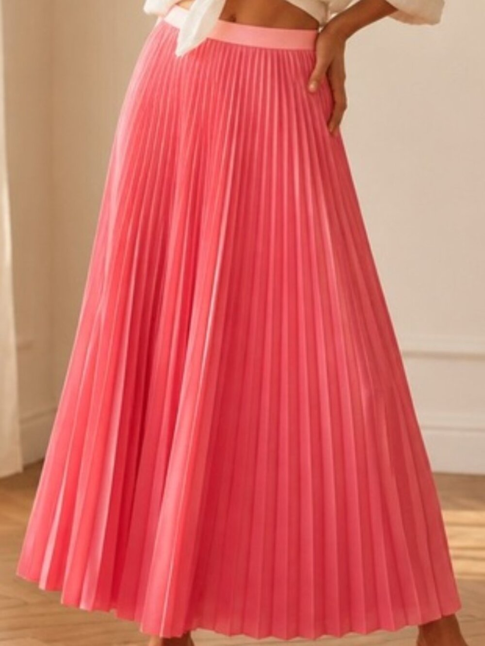 Hutch by Anthropologie Coral/Pink Layered Tulle Pleated Maxi Skirt | NWT XL